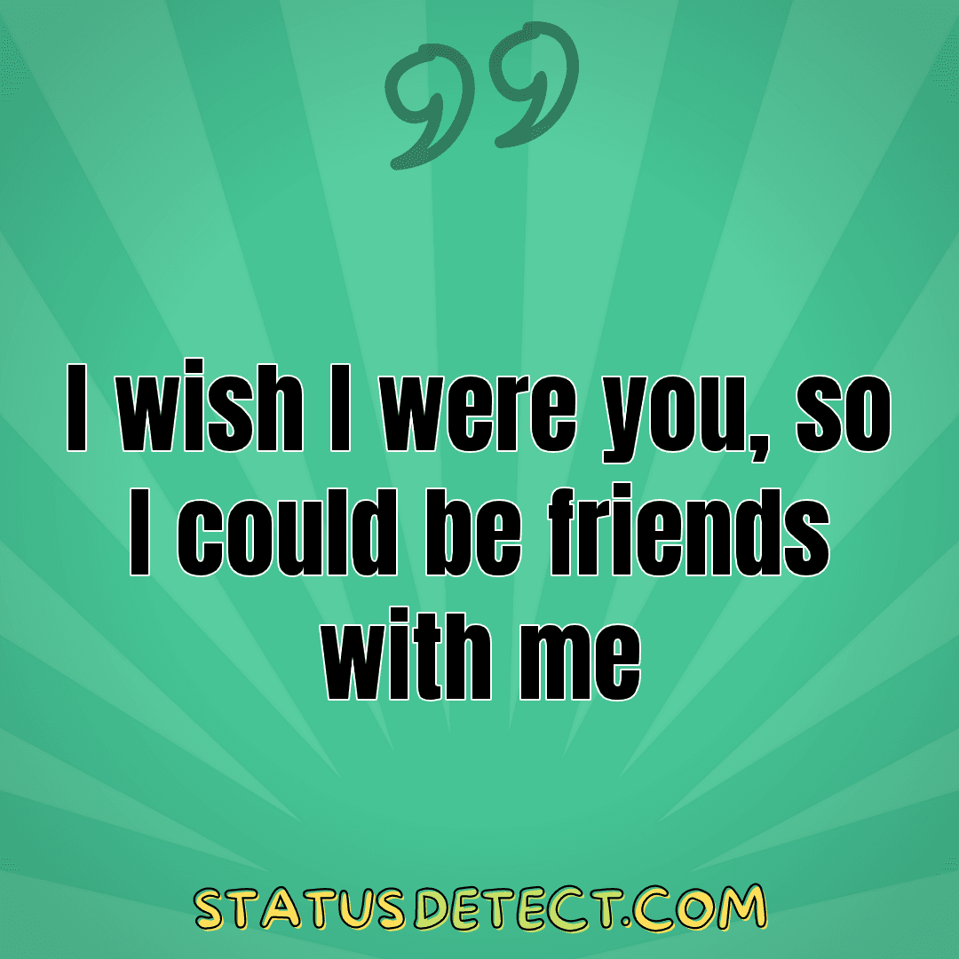 I wish I were you, so I could be friends with me - Status Detect