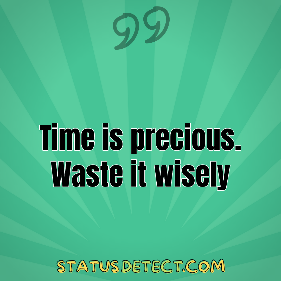 Time is precious. Waste it wisely - Status Detect
